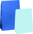 náhled Sada papírových dárkových sáčků 2 motivy A6+, modrá, 6ks