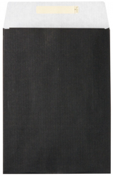 Dárkový sáček papírový 22x5x30+6cm A4+, Uni černý