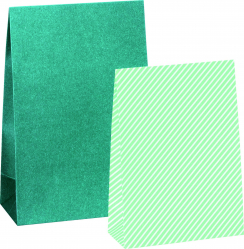 Sada papírových dárkových sáčků 2 motivy A6+, zelená, 6ks