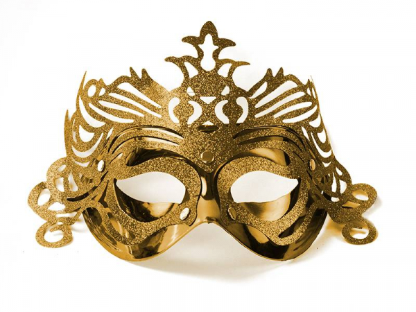 detail Karnevalová maska zlatá - PARTY DECO
