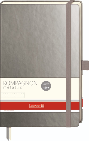 detail Metalický zápisník Kompagnon 12,5 x 19,5 cm, tečkovaný, antracit