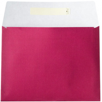 Dárkový sáček papírový 17,5x4x16+6cm, Uni tmavě červený