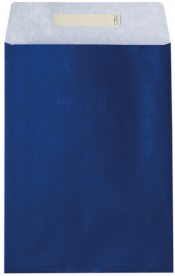 Dárkový sáček papírový 22x5x30+6cm, Uni tmavě modrý