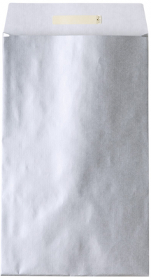 Dárkový sáček papírový 26x5x43+6cm, Uni stříbrný