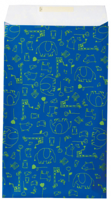 Dárkový sáček papírový 26x5x43+6cm, Sloni a žirafy