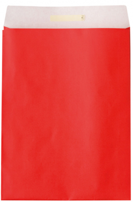 Dárkový sáček papírový 32x6x43+6cm, Uni červený