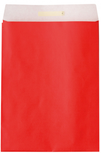 Dárkový sáček papírový 32x6x43+6cm A3+, Uni červený