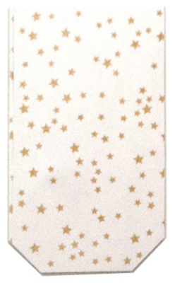 Set průsvitných celofánových sáčků 18x30cm, Zlaté hvězdičky, 10ks