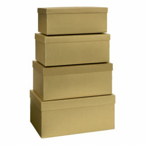 Set dárkových krabic One Colour zlatá, 4 ks
