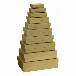Set dárkových krabic One Colour zlatá FSC 10 ks