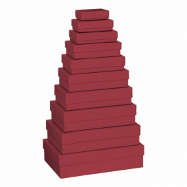 Set dárkových krabic One Colour tmavě červená FSC, 10 ks