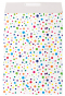 náhled Dárkový sáček papírový 32x6x43+6 cm, Barevné puntíky
