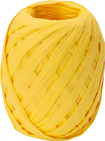 detail Dárková stuha papírová Raffia 0,7cmx30m, žlutá