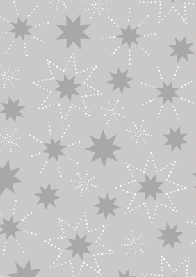 Dárkový papír archy 50x70 cm Stříbrná hvězda, 15 ks