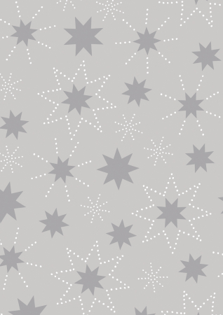 detail Dárkový papír archy 50x70cm, Stříbrná hvězda, 15 ks