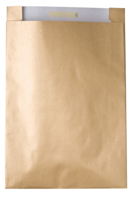 Dárkový sáček papírový 36x10x49+6cm, Uni zlatý