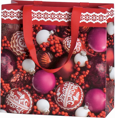 Dárková taška 18x8x18cm, Vánoční ozdoby