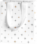 náhled Dárková taška 12x6x14cm, Hvězdičky třpyt, bílá