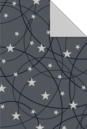 detail Dárkový papír návin 70cmx250m, Hvězdy a spirály