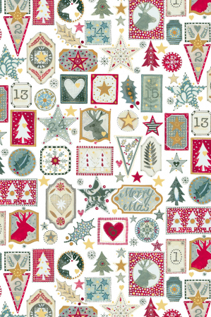 detail Set dárkových papírů role 70x200cm, Vánoční tóny - 5 motivů, 60 ks