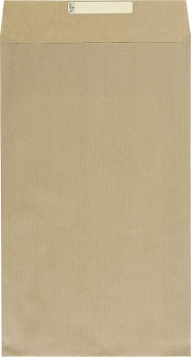 Dárkový sáček papírový 26x5x43+6 cm kraftový hnědý bez potisku