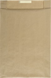 Dárkový sáček papírový 36x10x49+6cm A3+, kraftový hnědý