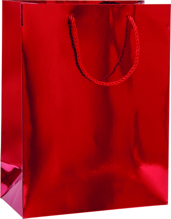 detail Dárková taška 25x13x33cm, Uni červená lesklá