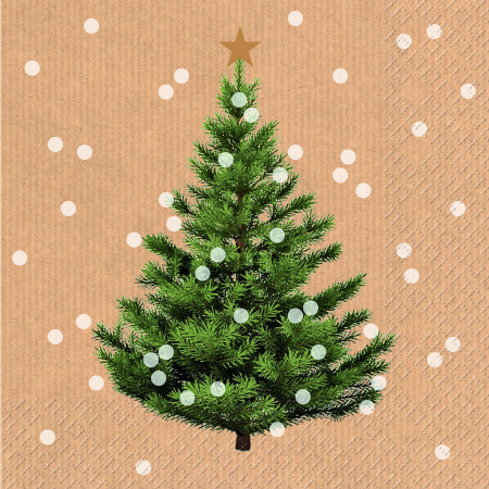 detail Ubrousky 33x33cm, 20ks, Zelený vánoční stromeček