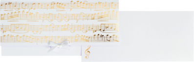 Dárková obálka na peníze 11x23 cm Mozart bílá FSC