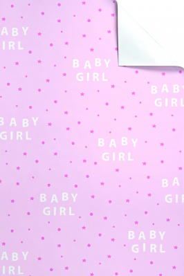 Dárkový papír archy 50x70cm, Baby girl, růžový, 15ks
