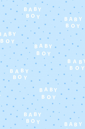 detail Dárkový papír role 70x200cm, Baby boy, světle modrý