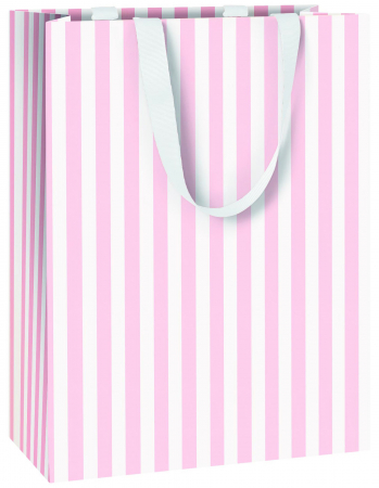 detail Dárková taška 25x13x33cm, Růžové proužky