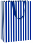 náhled Dárková taška 25x13x33cm, Tmavě modré proužky