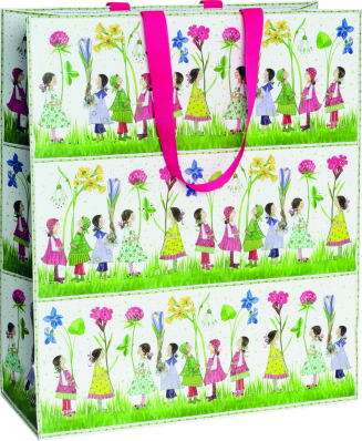 Dárková taška 34x14,5x40cm, Květiny a děti