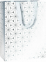 náhled Dárková taška 25x13x33 cm, Stříbrná grafická hvězda