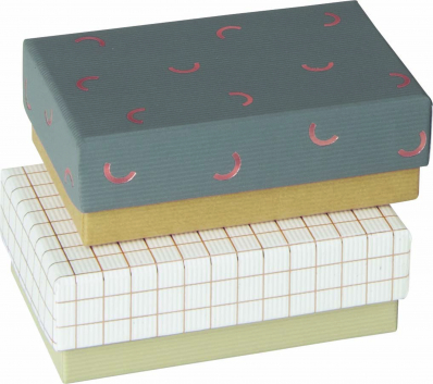 Set dárkových krabic 6x9x3cm A8, Jednoduché vzory, 6ks