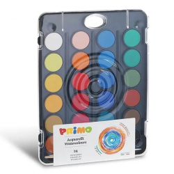 Vodové barvy PRIMO BLACK, 30mm, 24 barev štětec