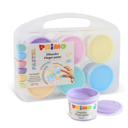 Prstové barvy PRIMO PASTEL, sada x 100g, kelímky, PP box