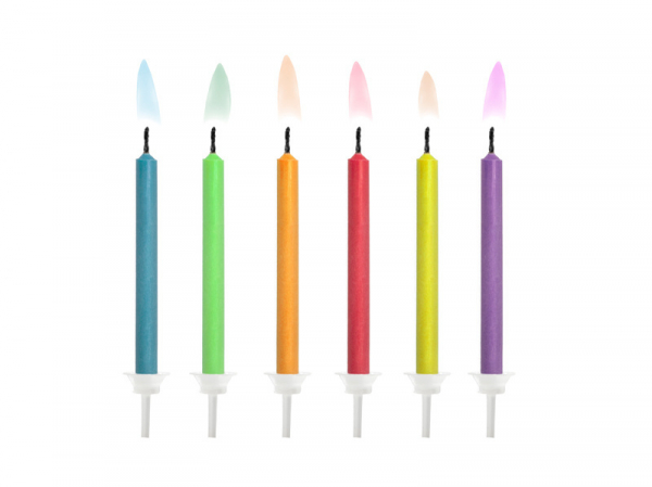 detail Dortové svíčky s barevným plamenem - PARTY DECO