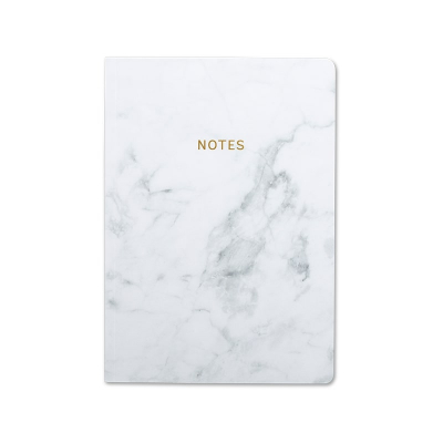 Designový zápisník A5, Bílý mramor