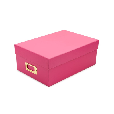Kvalitní růžová krabička z pevného kartonu 20x29x12cm