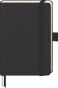 náhled Kvalitní zápisník 9,5x12,8cm, Kompagnon černý, linkovaný