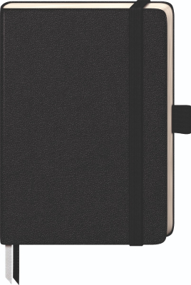 Kvalitní zápisník 9,5x12,8cm, Kompagnon černý, čtverečkovaný