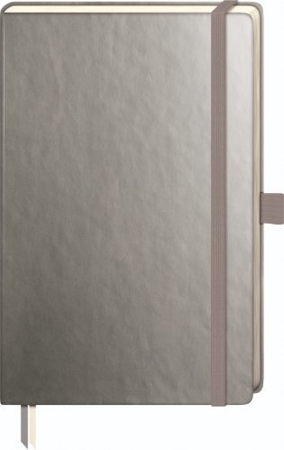 Metalický zápisník Kompagnon 12,5 x 19,5 cm, tečkovaný, antracit