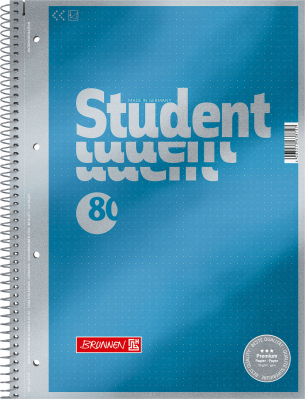 Collegeblock A4, tečkovaný, modré metalické desky