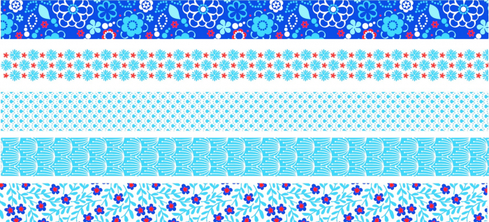 detail Dekorační páska Mini 1.2 cm x 3 m modrá - 5 motivů