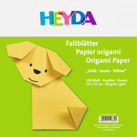 detail Origami papír 15x15cm, 100 listů, žlutý