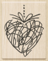 náhled Dřevěné razítko 6,5x5cm, Kreslené srdce