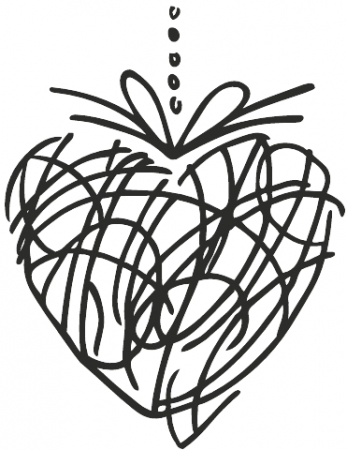 detail Dřevěné razítko 6,5x5cm, Kreslené srdce