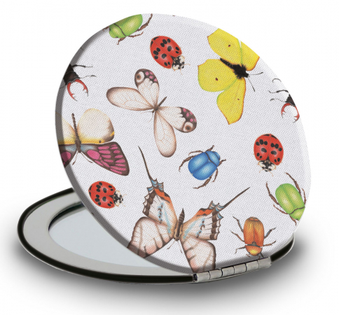 detail Designové cestovní zrcátko: Motýlci a beruška